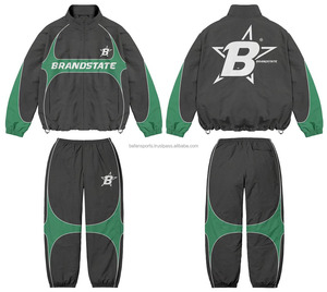 Veste de sport personnalisée en nylon pour hommes, survêtement de jogging, coupe-vent à demi fermeture éclair, survêtements coupe-vent de grande taille pour le sport - Product Image 1