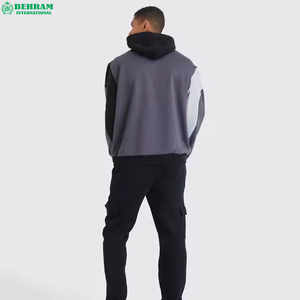 Sweat à capuche en molleton épais de coton de haute qualité, coupe classique, effet délavé soleil, broderie patchwork, épaules tombantes - Product Image 5