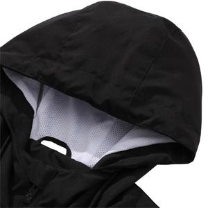 Chaqueta Cortavientos Ligera de Poliéster para Hombre y Mujer, con Bloques de Color, Capucha y Cremallera, Negra y Blanca, Talla Grande, para Deportes al Aire Libre de Verano 2026 - Product Image 2