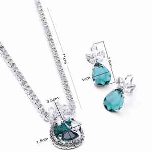 Juego de Collares con Colgante de Piedra AD al por Mayor, Conjuntos de Joyería Plateada, Joyería de Piedra AD, Joyería de Moda, Conjuntos de Collares con Colgante. - Product Image 5