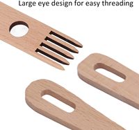 Juego de Agujas de Coser de Madera, 3 Piezas, Peine para Tejer, Varilla para Telar, Herramienta de Manualidades, Diseño Simple, Uso Conveniente
