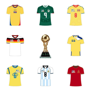 Maillots de football MAI LLOTS pour hommes, manches courtes, respirants, en polyester, imprimés, vêtements de football pour toutes les saisons, coupe classique - Product Image 1