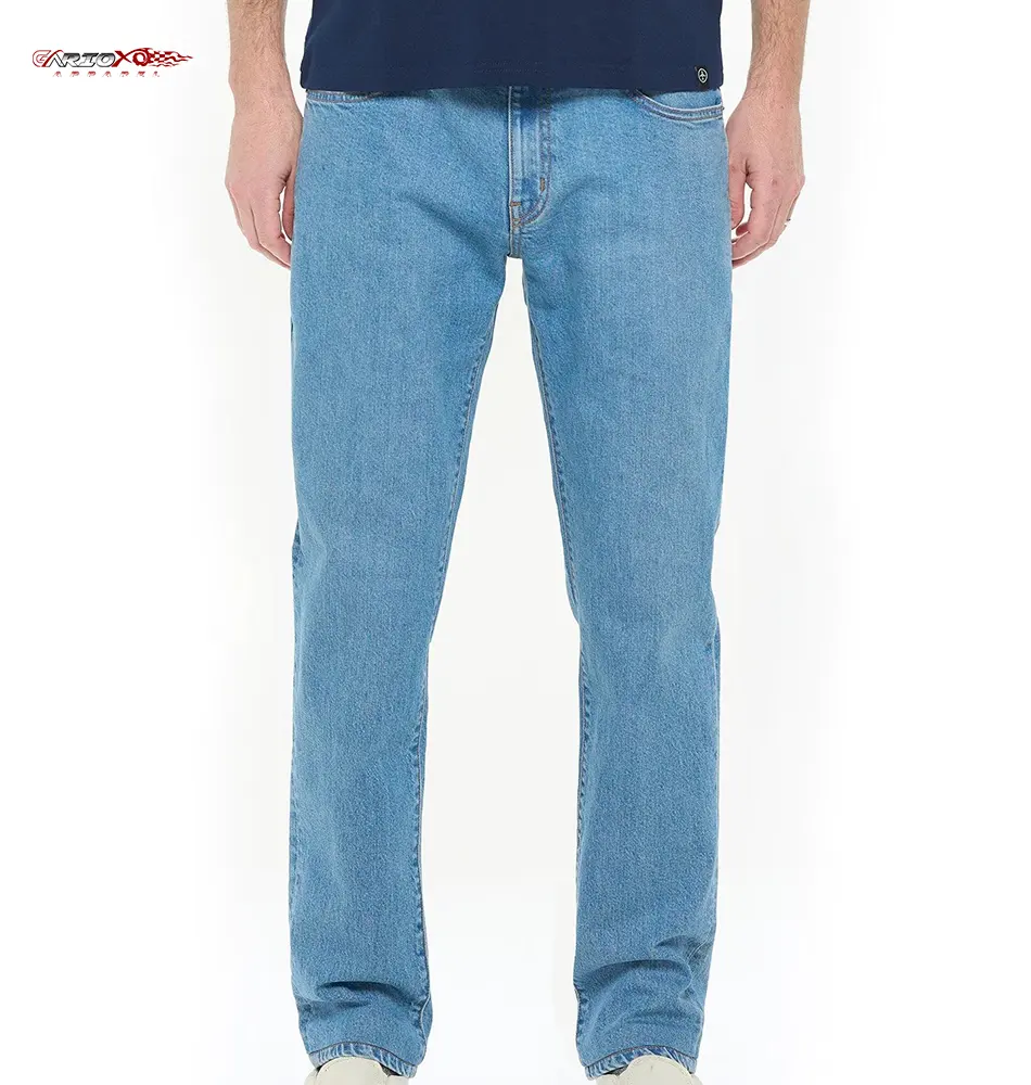 Jeans moda attuale per gli uomini all'ingrosso Logo personalizzato Jeans Jeans Plus Size traspirante buco Jeans pantaloni da uomo