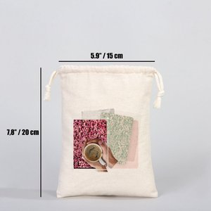กระเป๋าผ้าแบบกำหนดเองได้ ขนาด 6 กว้าง x 8 สูง (15.5 ซม. x 20 ซม.) ทำจากผ้าฝ้ายและผ้าแคนวาส สำหรับใส่ของกีฬา ช้อปปิ้ง จัดเก็บของ หรือไปเที่ยวทะเล - Product Image 3