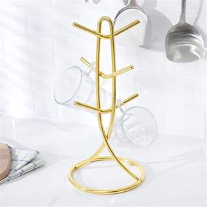 ชั้นวางแก้วทองเหลือง,ดีไซน์ใหม่สำหรับวางเครื่องครัวชั้นวางแก้วทองเหลืองสำหรับตกแต่งบ้าน - Product Image 2