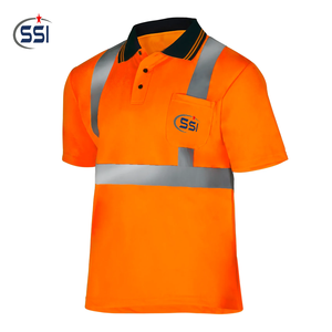 Polo de sécurité haute visibilité imperméable et réfléchissant avec option de logo personnalisé, manches courtes - Product Image 5
