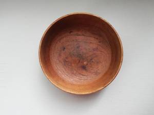 Ensalada de madera oscura hecha a mano/Tazón de sopa Vajilla de madera de teca pulida Estilo vintage danés para fiestas - Product Image 6