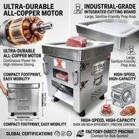 Trancheuse à viande professionnelle robuste - Moteur en cuivre pur, coupe-viande électrique 200 kg/h, design de comptoir 342*432*435 mm