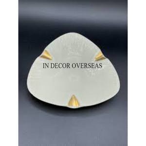 Cenicero de metal chapado en oro y mármol de diseño único de fantasía de arte creativo moderno para hoteles y restaurantes en India - Product Image 5