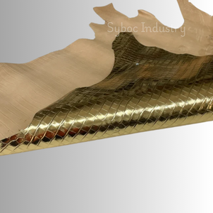 Piel de vaca genuina, pieles de cuero crudo con textura de cocodrilo en relieve para bolsos, colchones, decoración del hogar, bolsos, zapatos, cinturones, sofás - Product Image 4