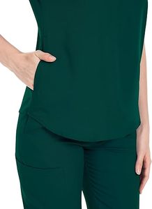 Ensemble de gommages personnalisés pour femmes multi-poches survêtement costume pantalon tissé infirmière uniforme Stretch vêtements de travail-fabricant fournisseur en gros - Product Image 5
