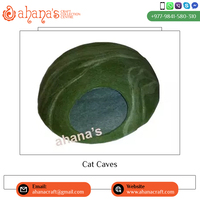Cave pour chat Ahana en feutre de laine de mouton 100% biologique, artisanale, pliable, écologique, pour usage intérieur, solide, fabriquée au Népal