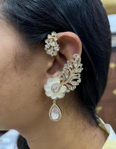 Truyền thống dân tộc kundan quảng cáo màu đá lá và hoa thiết kế bông tai trong màu sắc khác nhau với giá bán buôn - Product Image 2