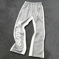 Pantalon de survêtement évasé pour homme, style hip-hop, color-block, de haute qualité, séchage rapide, respirant, en molleton 100% polyester, avec impression en relief