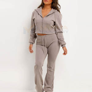 เสื้อครอปท็อปผู้หญิงแบบขายส่ง ชุดวอร์มขาบาน ราคาโรงงาน เสื้อครอปท็อปผู้หญิงแบบขายส่ง ชุดวอร์มขาบาน - Product Image 2