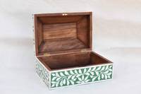 Boîte de rangement multifonctionnelle en bois indien de luxe faite à la main avec incrustations de os, écologique, pour bijoux, 50 pièces, design personnalisé, cadeau de l'Aïd