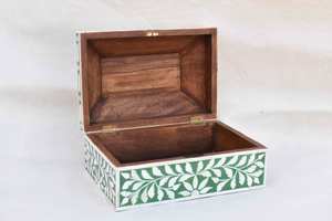 Boîte de rangement indienne de luxe faite à la main en incrustation d'os pour bijoux pour l'emballage cadeau du Ramadan Eid - Product Image 2