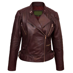 Chaqueta de Cuero Genuino para Hombre, Estilo Bomber, Motociclista, Gruesa, Color Sólido, Informal, de Alta Calidad, Nueva Llegada - Product Image 1