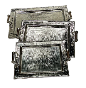 Meilleure vente Plateau rectangulaire en aluminium poli brillant Plateau en métal décoratif de Noël extraordinaire avec un design accrocheur - Product Image 2