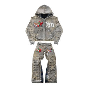 ชุดวอร์มออกกำลังกายผู้ชายสุดเท่ ดีไซน์ทันสมัย ผ้าคุณภาพสูง ลายเรียบง่าย มีฮู้ด เหมาะสำหรับการออกกำลังกายประจำวัน ประดับด้วยคริสตัล - Product Image 2