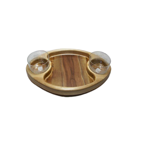 Plateau de service en bois pour fruits secs, forme carrée, qualité supérieure, pour dattes et autres en-cas, pour restaurant et usage domestique - Product Image 4