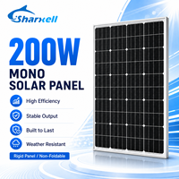 Panneau solaire monocristallin haute efficacité SHARXELL 200W, fabricant de modules OEM pour système solaire domestique