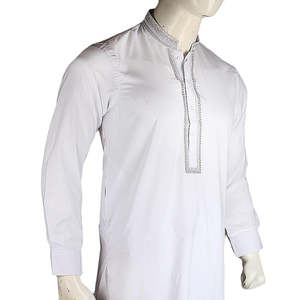 Chase Value Men's Embroidered Kameez Shalwar-White Size M Dobby Wash Wear - Product Image 1