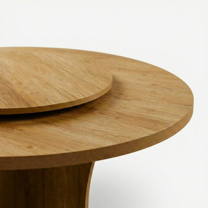 Mikahome MKSF-116 Juego de Mesa de Comedor Moderno Asiático de Madera Maciza con Bandeja Giratoria, Impermeable, Ecológico y Estable para 6 Personas - Product Image 5