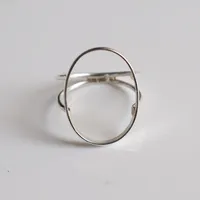 925 Sterlingsilber einfarbiger Einstellring Collet 7-30 MM ovaler Form Edelstein hinten offene Bezel-Becher einfarbiger Ring DIY-Baumholz