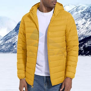 Chaqueta acolchada ligera empacable para hombre con capucha Chaqueta aislada acolchada Casual y ropa deportiva Marca personalizada Fábrica - Product Image 4