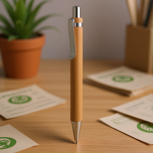Penna a Sfera in Bambù Nero Ecologica Bashania, Gadget Sostenibile - Product Image 3