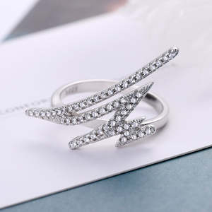 14K Gold Plated Zig Zag <b>Crystal</b> <b>Ring</b> Elegant and Luxurious Fashion Accessory - Product Image 2