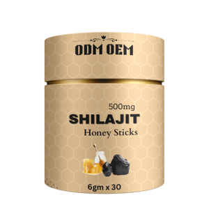 Extracto de resina de Shilajit con sabor a chocolate negro del Himalaya puro de marca privada con palitos de miel de 500mg y 6g - Product Image 1