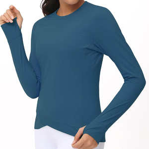 Camisa de compresión para mujer, capa Base, ropa deportiva de cuello completo, ropa para correr para mujer, ropa para correr, Top - Product Image 2