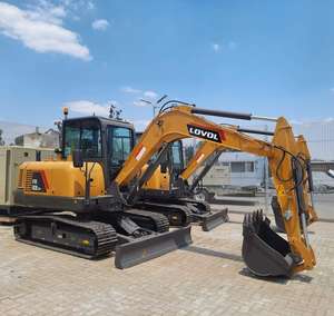 Mini-excavatrice sur chenilles LOVOL FR60E2‑H de 6 tonnes – Moteur Yanmar, godet de 0,18 m³, double vitesse, engin de construction hydraulique - Product Image 3