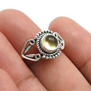 Anillo de Cóctel con Piedra Preciosa de Citrino Natural Elaborado con Plata de Ley 925 Maciza para Niñas y Mujeres, Joyería Bohemia de Gran Venta - Product Image 2