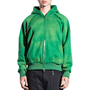 Sudadera con capucha y cremallera cálida personalizada OEM para hombre, sudadera con cremallera informal elegante para ropa de calle y uso en el gimnasio, sudaderas con capucha y cremallera de algodón - Product Image 2