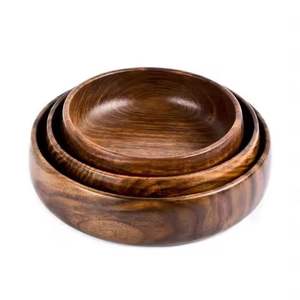 Bol à collation rond de qualité supérieure en bois de bambou et bol de service à dessert en résine parfait pour la vaisselle de restaurant et la maison - Product Image 3