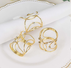 Rond de serviette martelé bicolore, or et argent, vaisselle rustique moderne, élégante, unique, en vrac, disponible au prix de gros. - Product Image 6