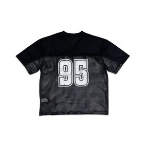 Maillot d'entraînement de football rétro pour homme haut en maille surdimensionné respirant nom de l'équipe maillot vierge de football américain personnalisé - Product Image 3