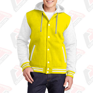 Chaqueta universitaria cálida y elegante para hombre, capucha 100% de algodón polar bordado Technics, impresión Digital lavada a la piedra, Invierno personalizado - Product Image 3