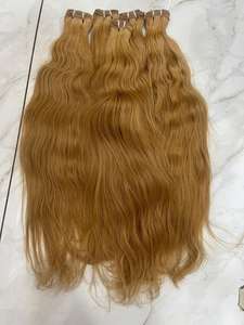 Premium Grade Platinum Blonde Raw Indian Temple Hair Straight Machine Extensión de trama doble a la venta por exportadores indios - Product Image 3