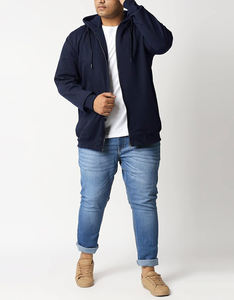 Sweat à capuche zippé en molleton mélangé de coton pour homme, haute qualité, confortable, séchage rapide, respirant, décontracté, motif uni - Product Image 4