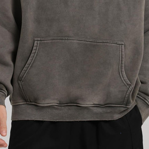 Streetwear personnalisé 100% coton 400GSM poids lourd lavé à l'acide à capuche pour hommes haute qualité hommes lavage à l'acide sweats à capuche - Product Image 4