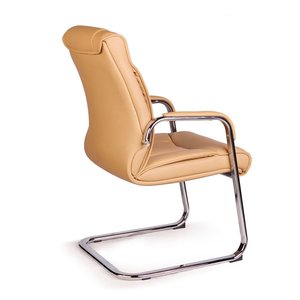 Floria02 Ergonomic Kneeling Chair for Conference Room Leather Upholstered with Fixed Armrest HOCQ68005 - Product Image 2