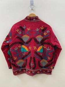 Chic brodé Suzani veste courte Style mi-saison veste en velours avec riche broderie orientale velours Suzani veste - Product Image 3