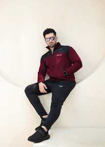 Logo personnalisé OEM, survêtement de jogging rouge et noir Contras, survêtement en coton unisexe pour homme, prix de gros - Product Image 4