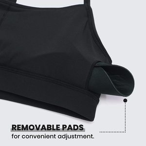 Soutien-gorge de sport dos nu rembourré pour yoga et fitness, col en U, long, à maintien élevé, amovible, séchage rapide - Product Image 6