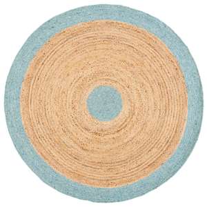 Tapis rond géométrique en bois fait main de qualité supérieure, écologique et durable, avec motif élégant pour les intérieurs bohèmes modernes, vente de Diwali - Product Image 1