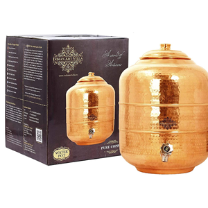 Distributeur d'eau portable en cuivre pur 10 litres dans un récipient en cuivre vente en gros direct du fabricant indien prix bon marché - Product Image 1